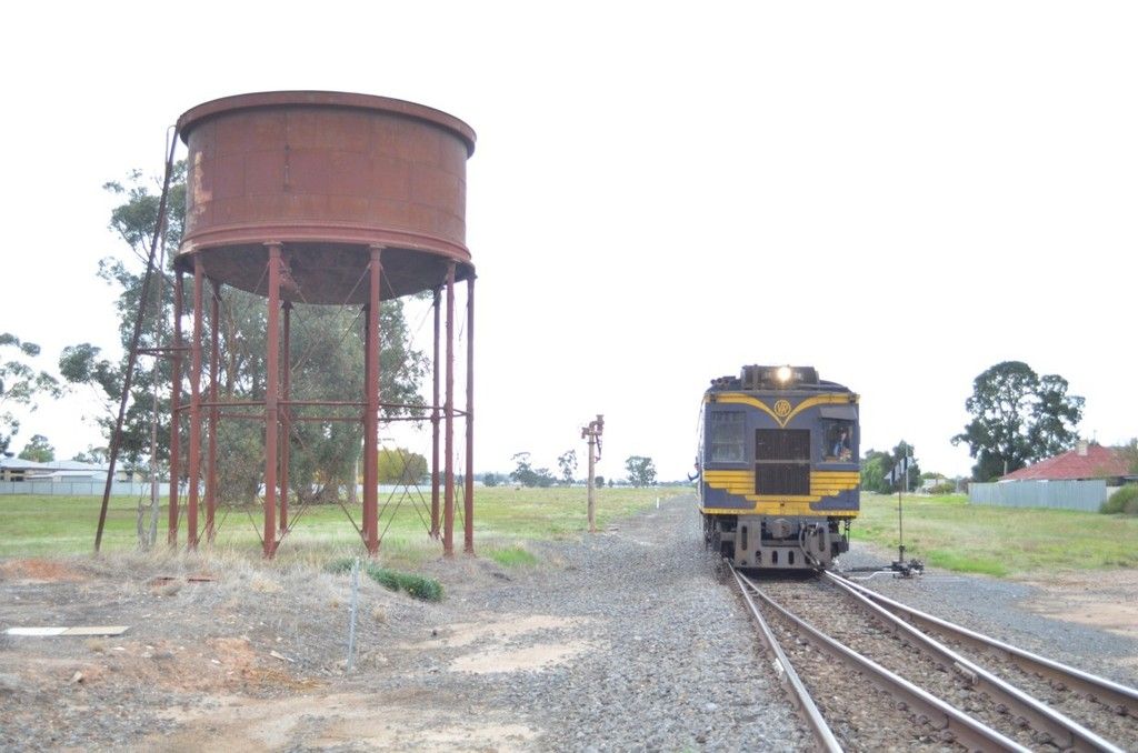 58RM beside the old water tank at Korong Vale. 18 May 2014. Photo: Ken Coram