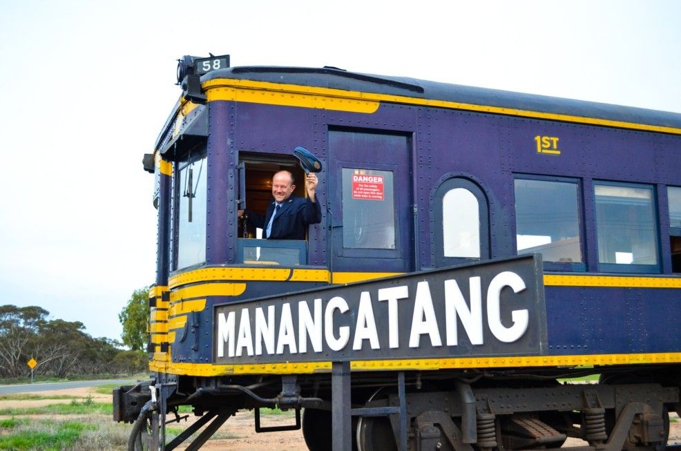Colin, one of the drivers at the end of the rails at Manangatang. 17 May 2014. Photo: Ken Coram