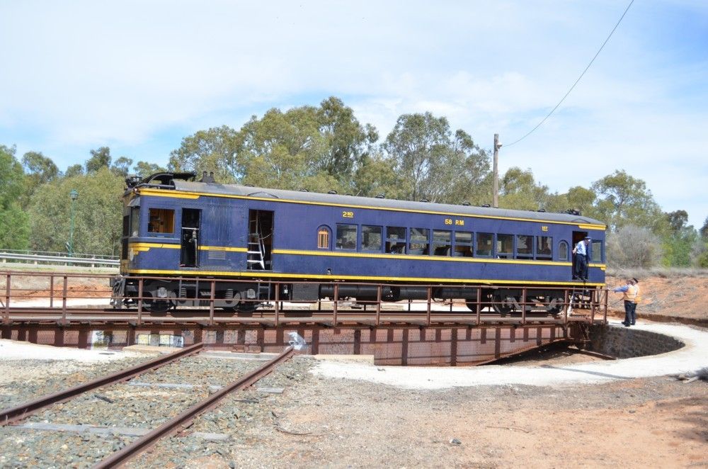 Turning 58RM on the turntable at Swan Hill. 5 Nov 2011. Photo: Ken Coram