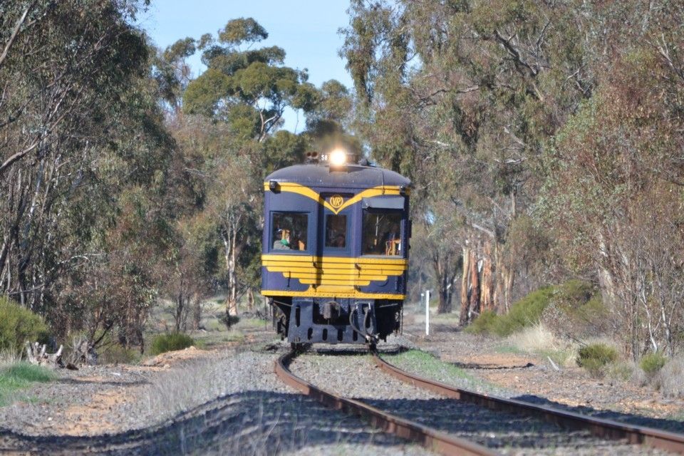 58RM rolling along between Inglewood and Korong Vale. 17 May 2014. Photo: Ken Coram