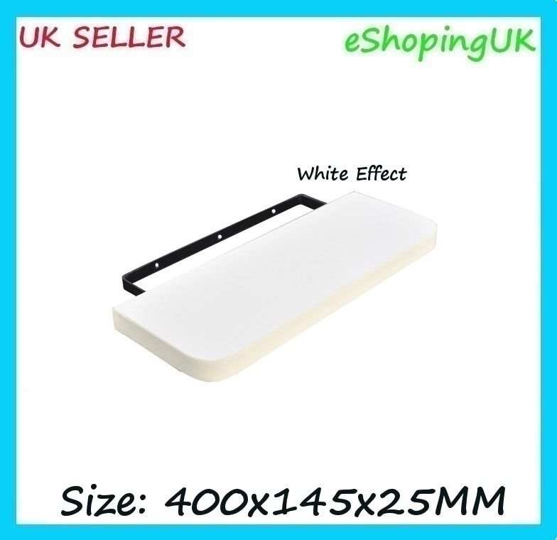 Eden White Wood Effect Wooden Floating Shelf Round Corner Storage