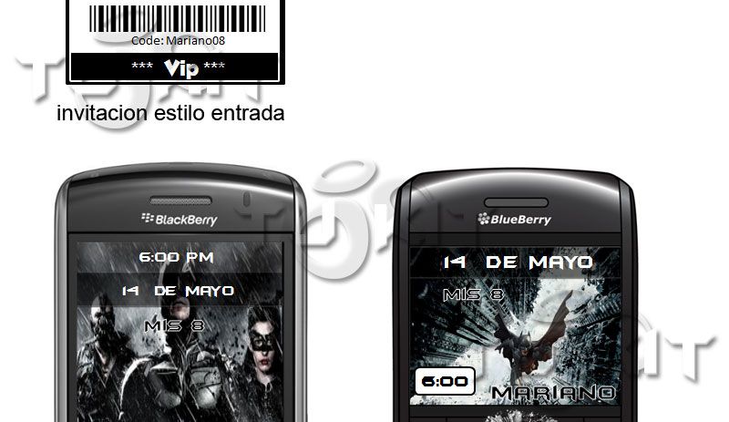 kit imprimible invitaciones batman