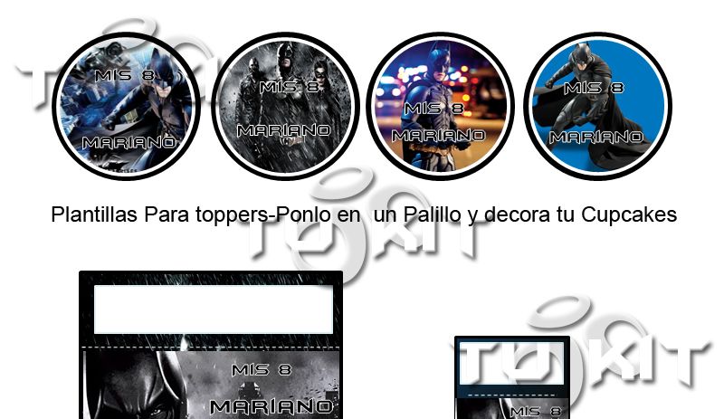 kit imprimible invitaciones batman