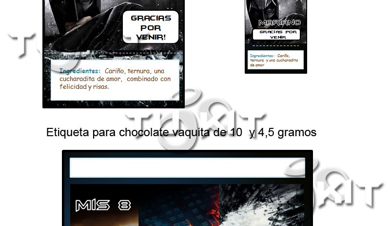 kit imprimible invitaciones batman