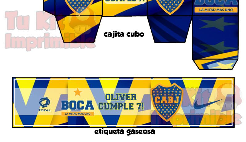 Kit Imprimible Boca Juniors