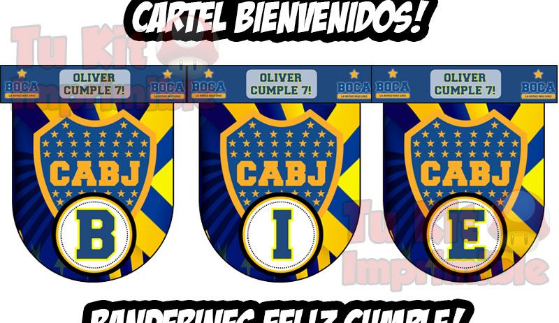 Kit Imprimible Boca Juniors