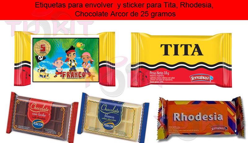 kit imprimible para golosinas Jake y los piratas