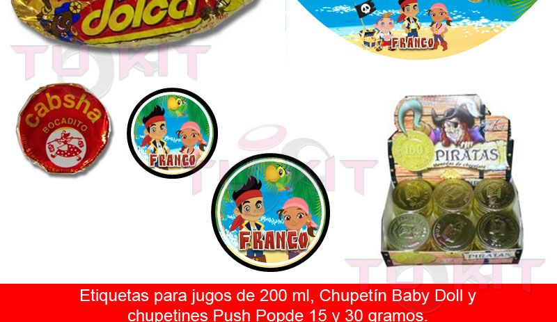 kit imprimible para golosinas Jake y los piratas