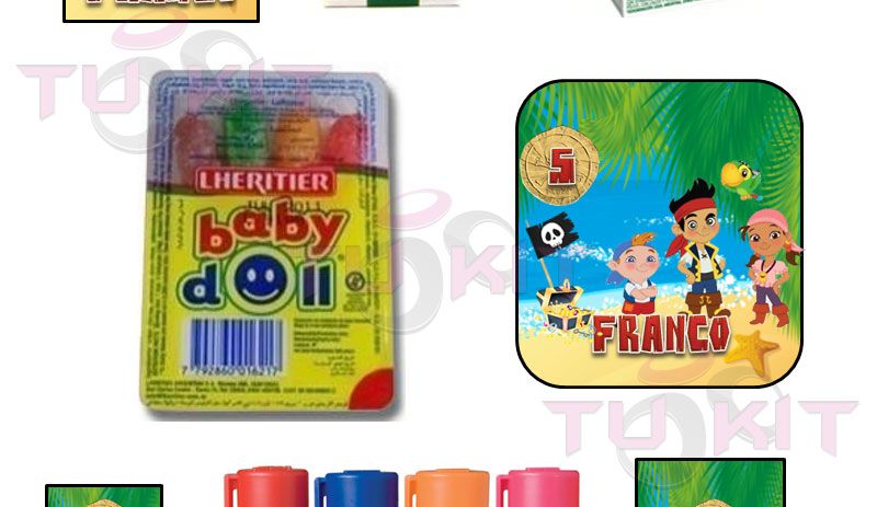 kit imprimible para golosinas Jake y los piratas