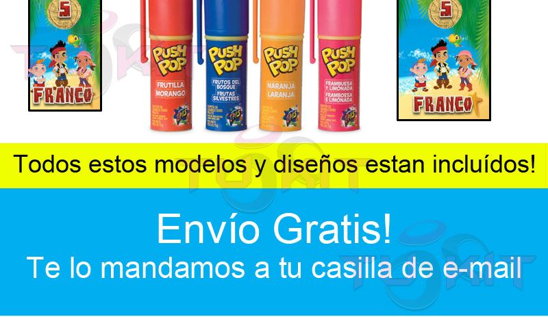 kit imprimible para golosinas Jake y los piratas