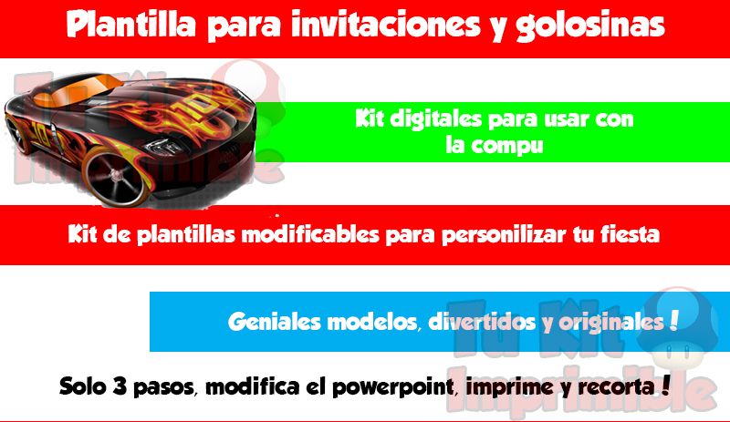 Kit Imprimible Hot Wheels