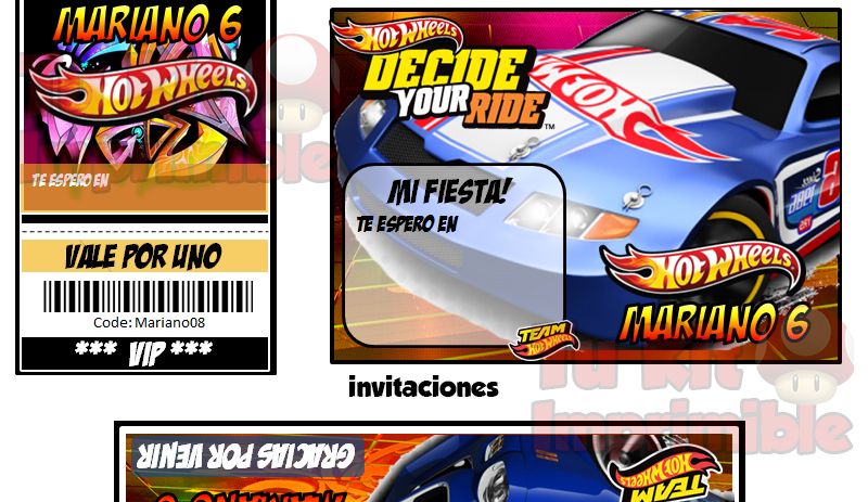 Kit Imprimible Hot Wheels