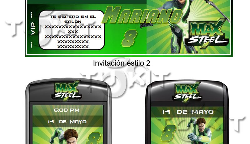 Invitaciones Max Steel