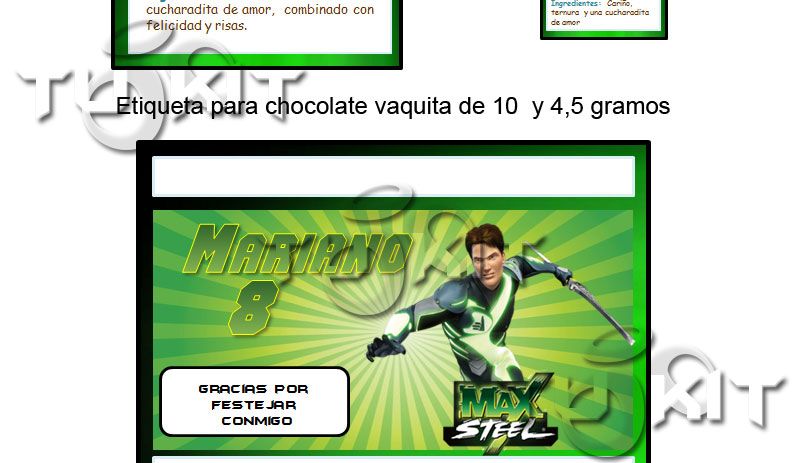 Invitaciones Max Steel