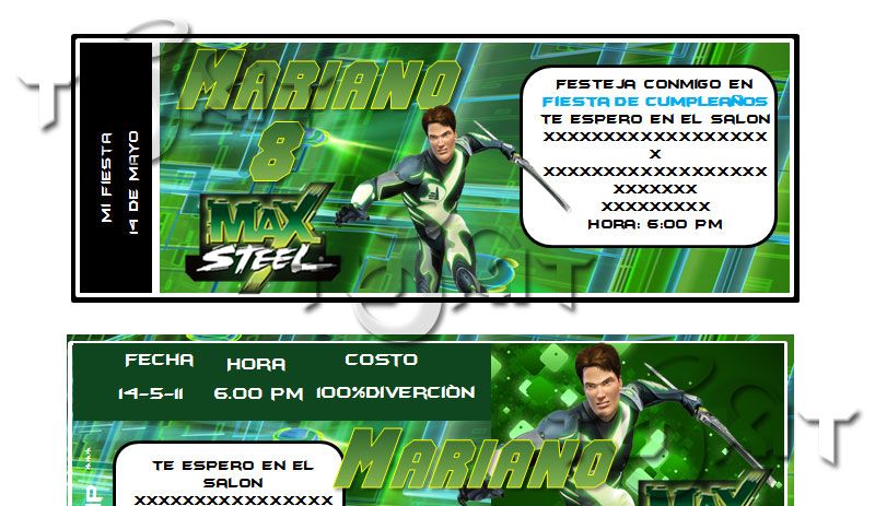Invitaciones Max Steel