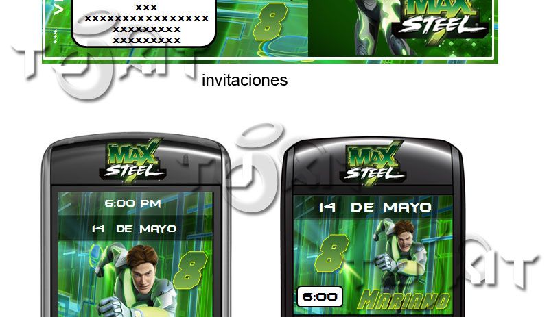 Invitaciones Max Steel