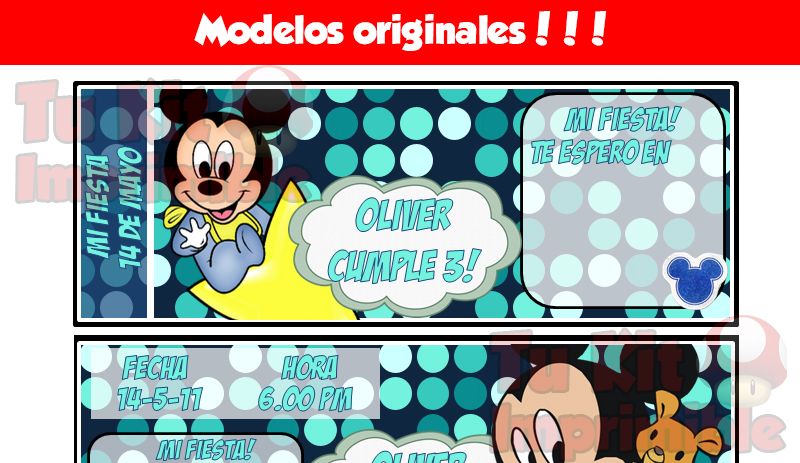 Kit Imprimible Mickey Bebe