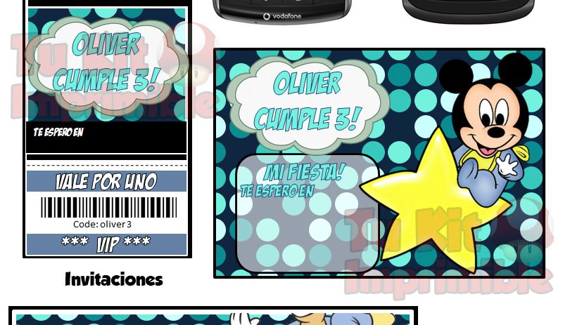 Kit Imprimible Mickey Bebe