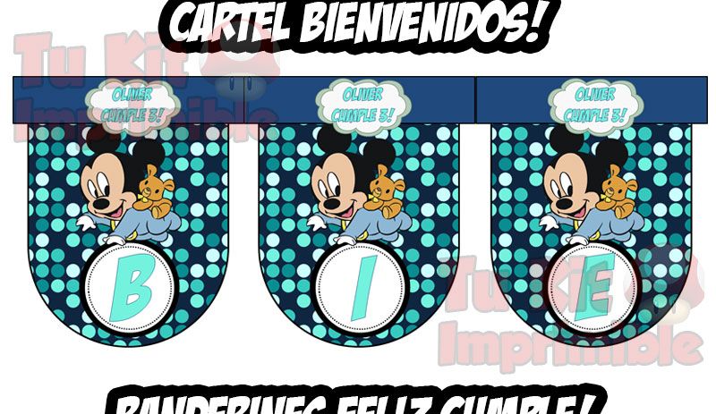 Kit Imprimible Mickey Bebe