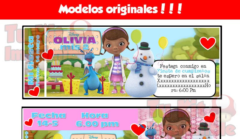 Invitaciones Doctora Juguetes