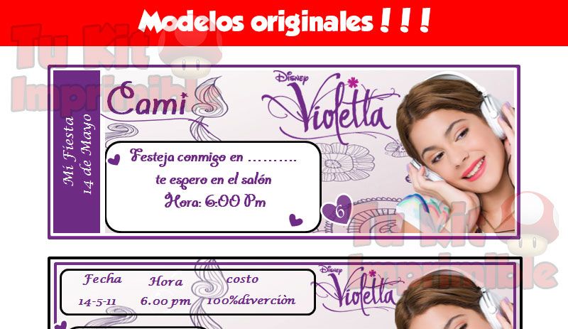 Invitaciones Violetta