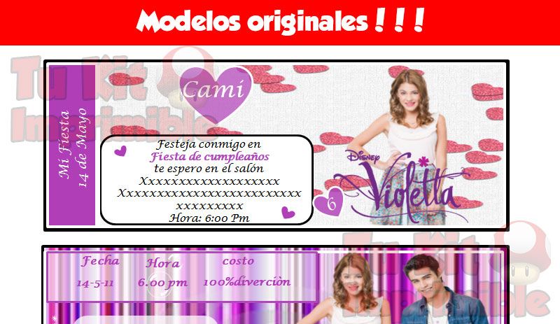 Invitaciones Violetta