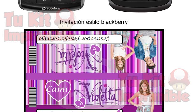 Invitaciones Violetta