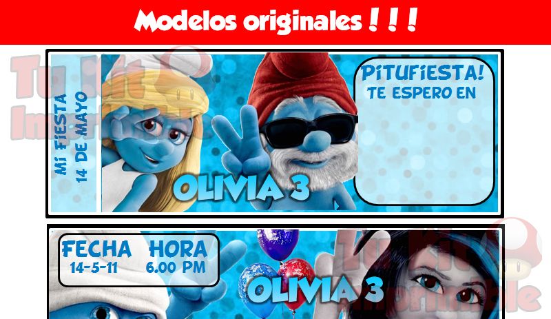 Kit Imprimible Pitufos