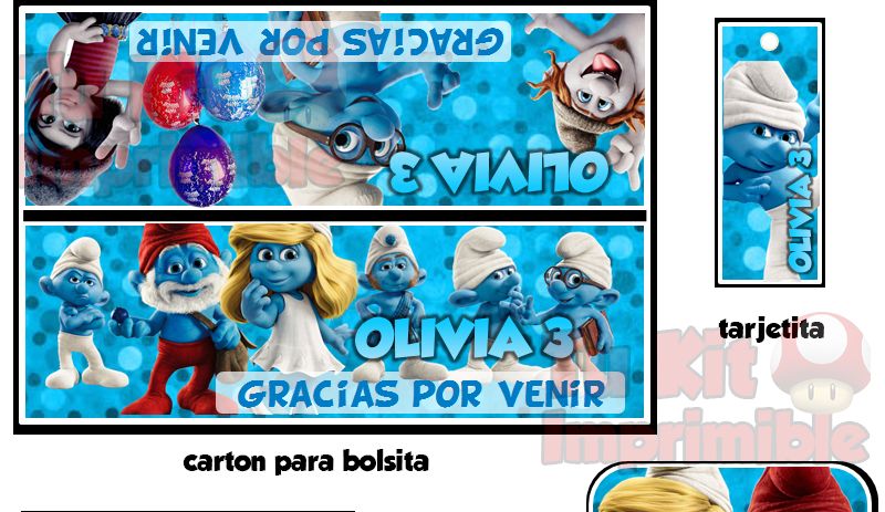 Kit Imprimible Pitufos