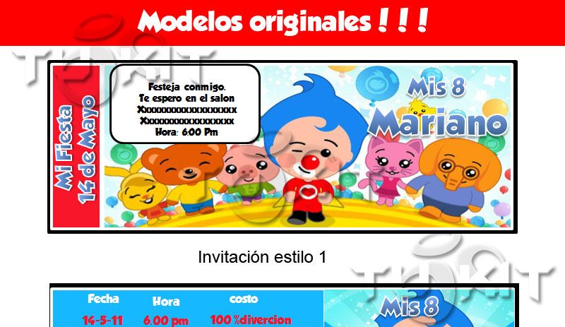 invitaciones plim plim