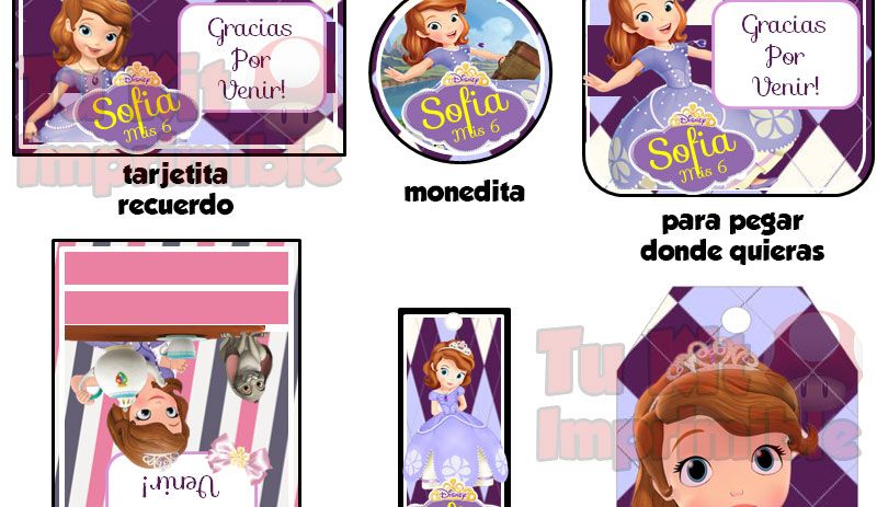 Kit Imprimible Princesita Sofia