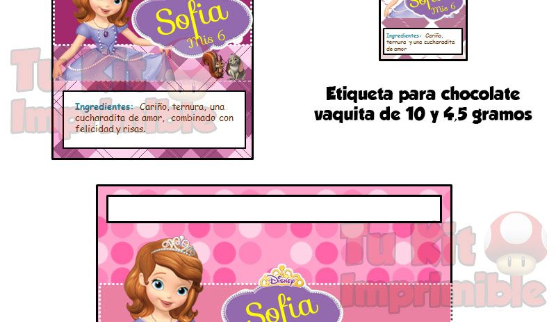 Kit Imprimible Princesita Sofia
