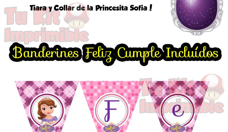 Kit Imprimible Princesita Sofia