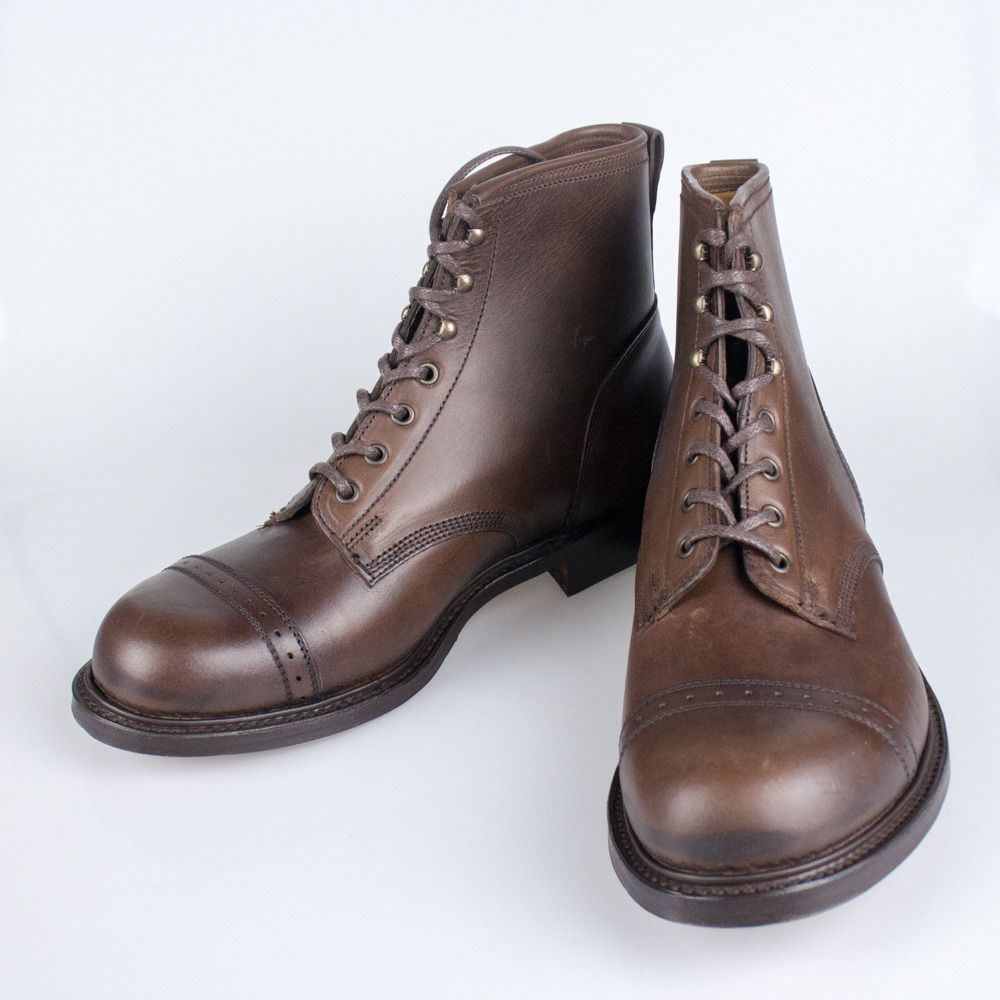 NIB. RALPH LAUREN DOUBLE RL RRL Bowery Brown Leather LaceUp Boots