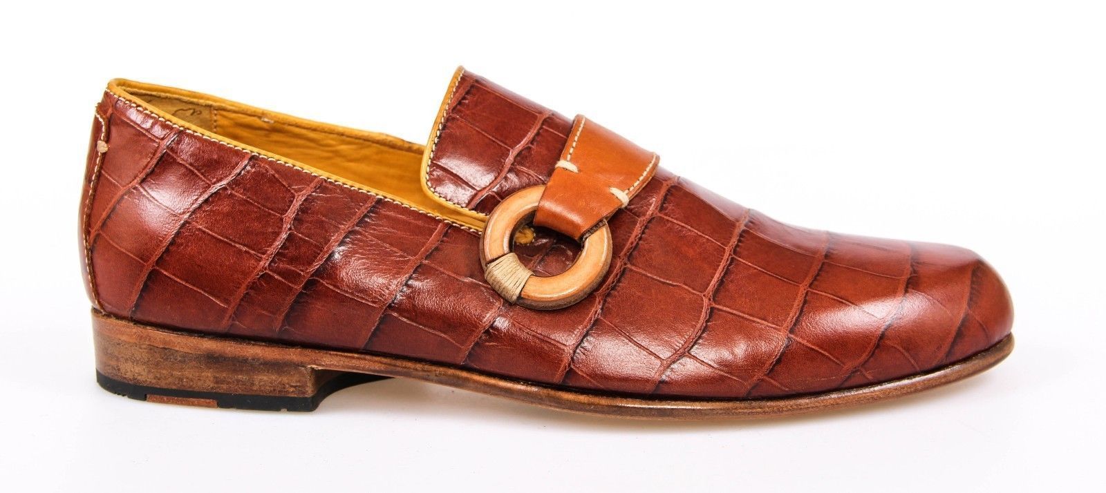 New BERLUTI Brown Crocodile Print Leather Loafers Shoes Size 8 $3500 | eBay