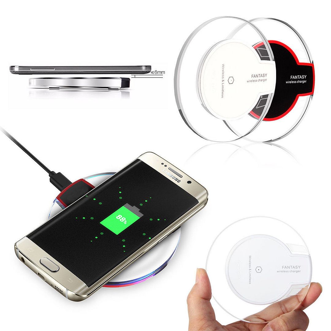Qi Wireless Charger Charging Pad With Receiver For iPhone 7 plus Samsung S7 Edge | eBay