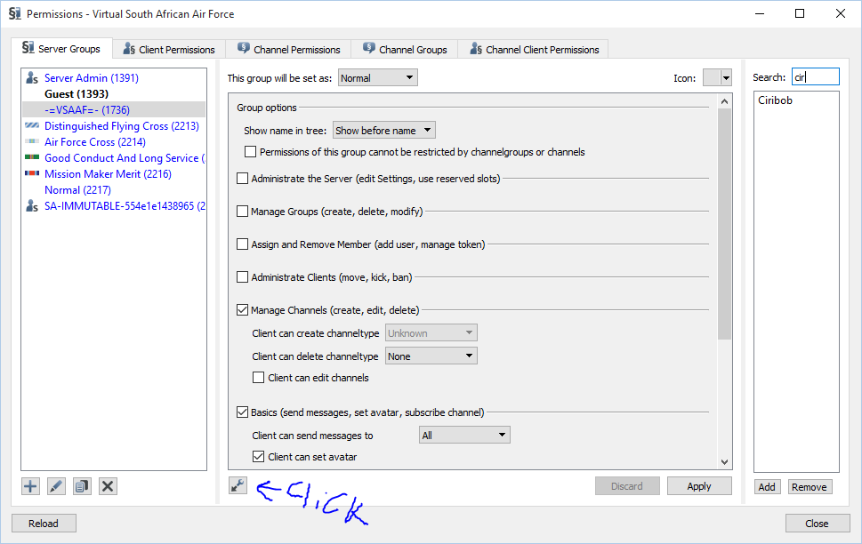 Permissions alt text