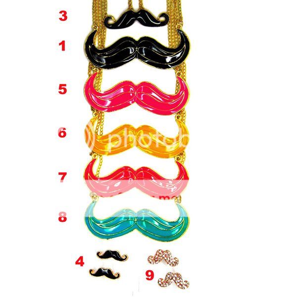 Schnurrbart Mustache Bart Moustache Anhänger Halskette Ohrringe XXL 4