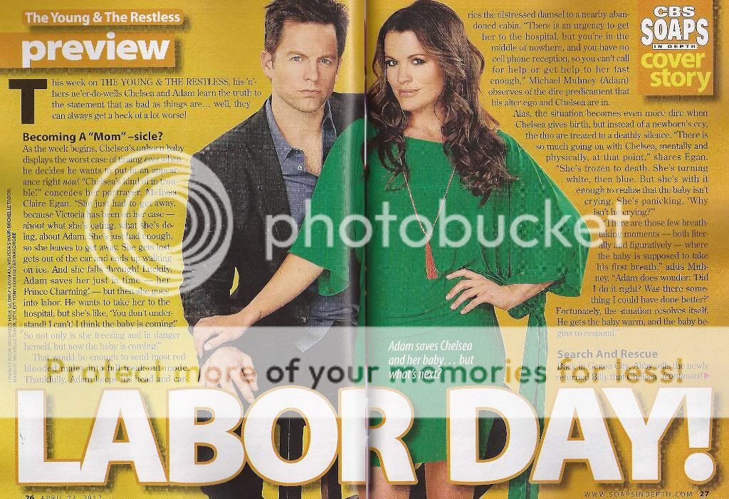 Michael Muhney Melissa Claire Egan April 23 2012 CBS Soaps in Depth