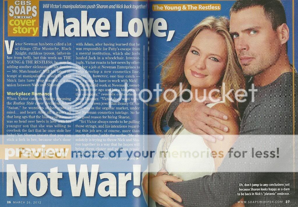 Young The Restless' Sharon Case Joshua Morrow March 26 2012 CBS Soaps in Depth  
