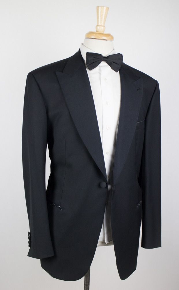 NWT. BRIONI Spartaco 09K Black Wool Grosgrain Lapels Tuxedo Suit 56/46 ...