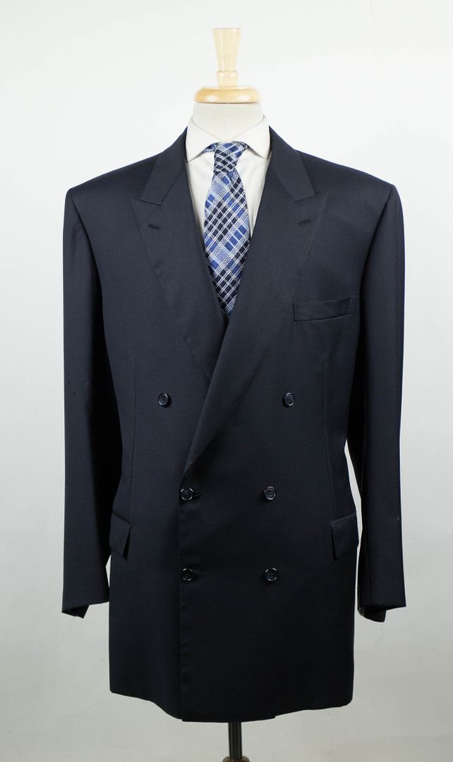 New. BRIONI Plinio Navy Blue Wool Double Breasted Sport Coat Size 60/50 ...