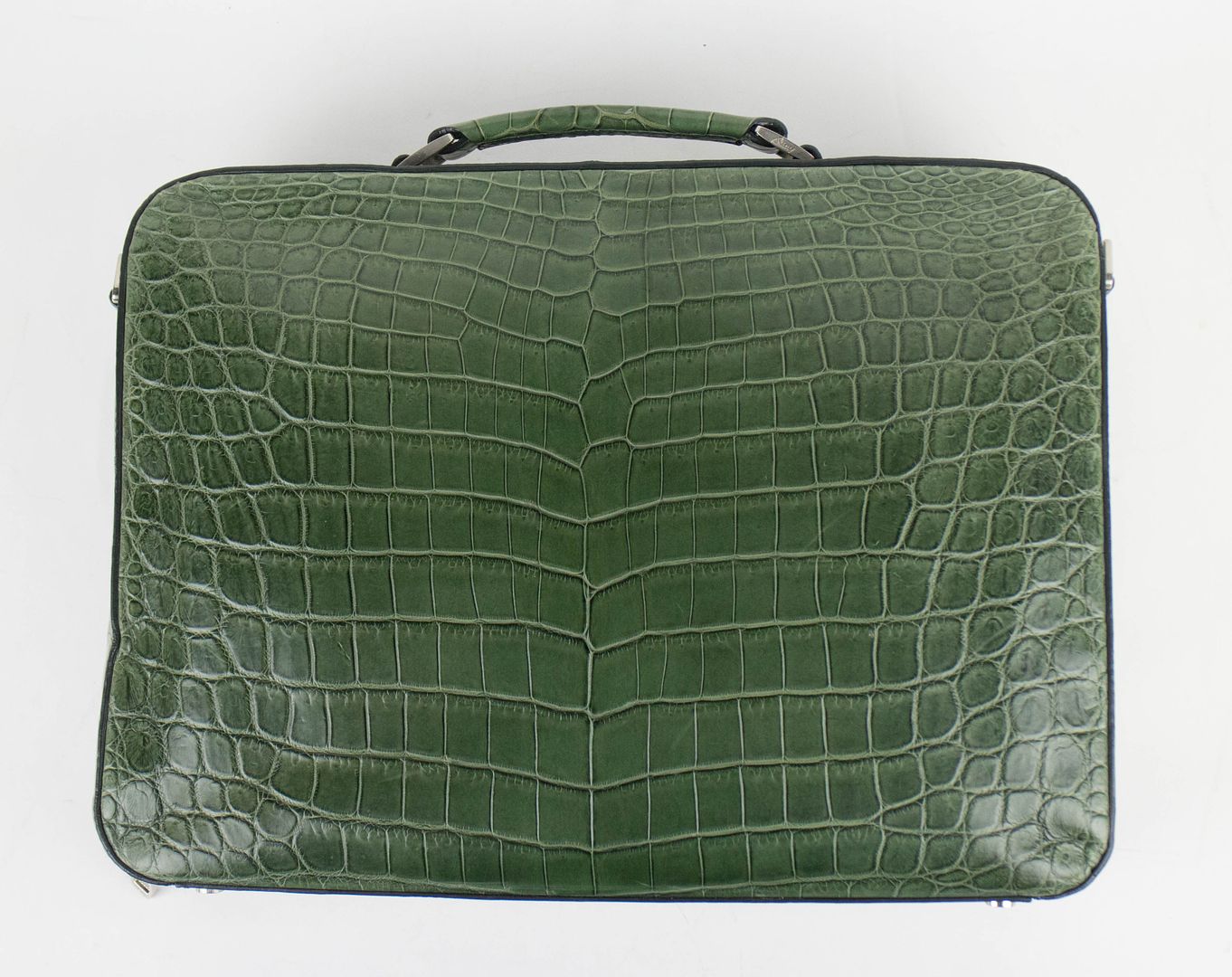 New. BRIONI Green Crocodile Leather Attache PC Briefcase Bag $23465 | eBay