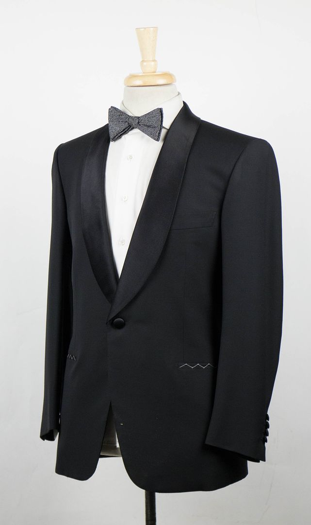 New. BRIONI Colon Black Wool Shawl Collar Tuxedo Suit Size 60/50 L ...