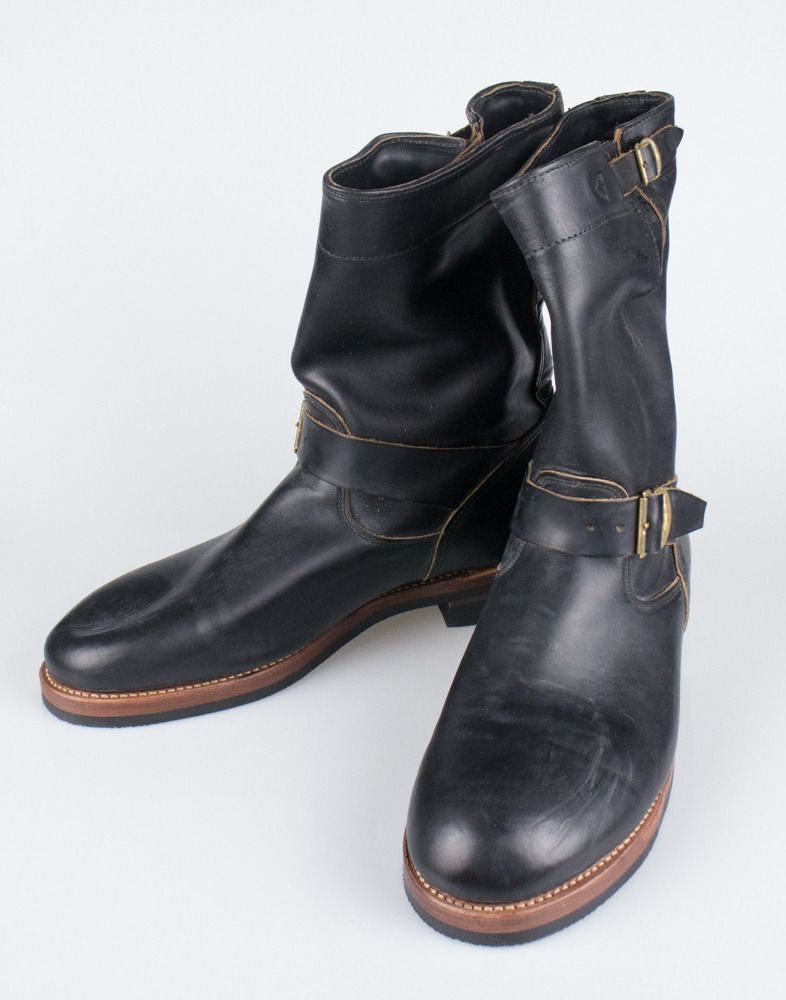 NIB. RALPH LAUREN DOUBLE RL RRL Murdock Black Engineer Boots Shoes 8 ...