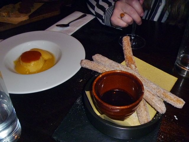 churros with bitter chocolate sauce