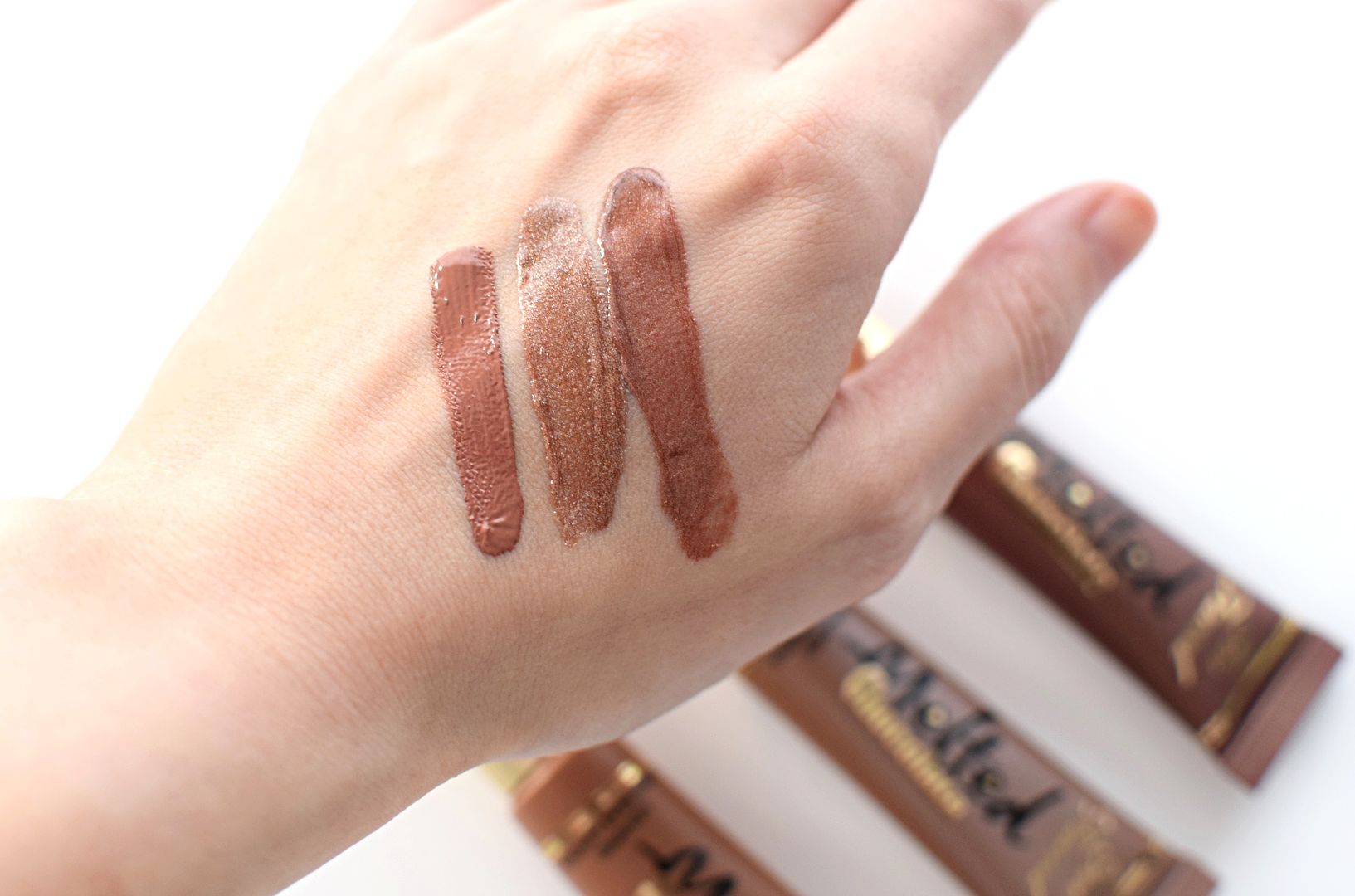 Too Faced Melted Chocolate Liquid Lipsticks Swatches