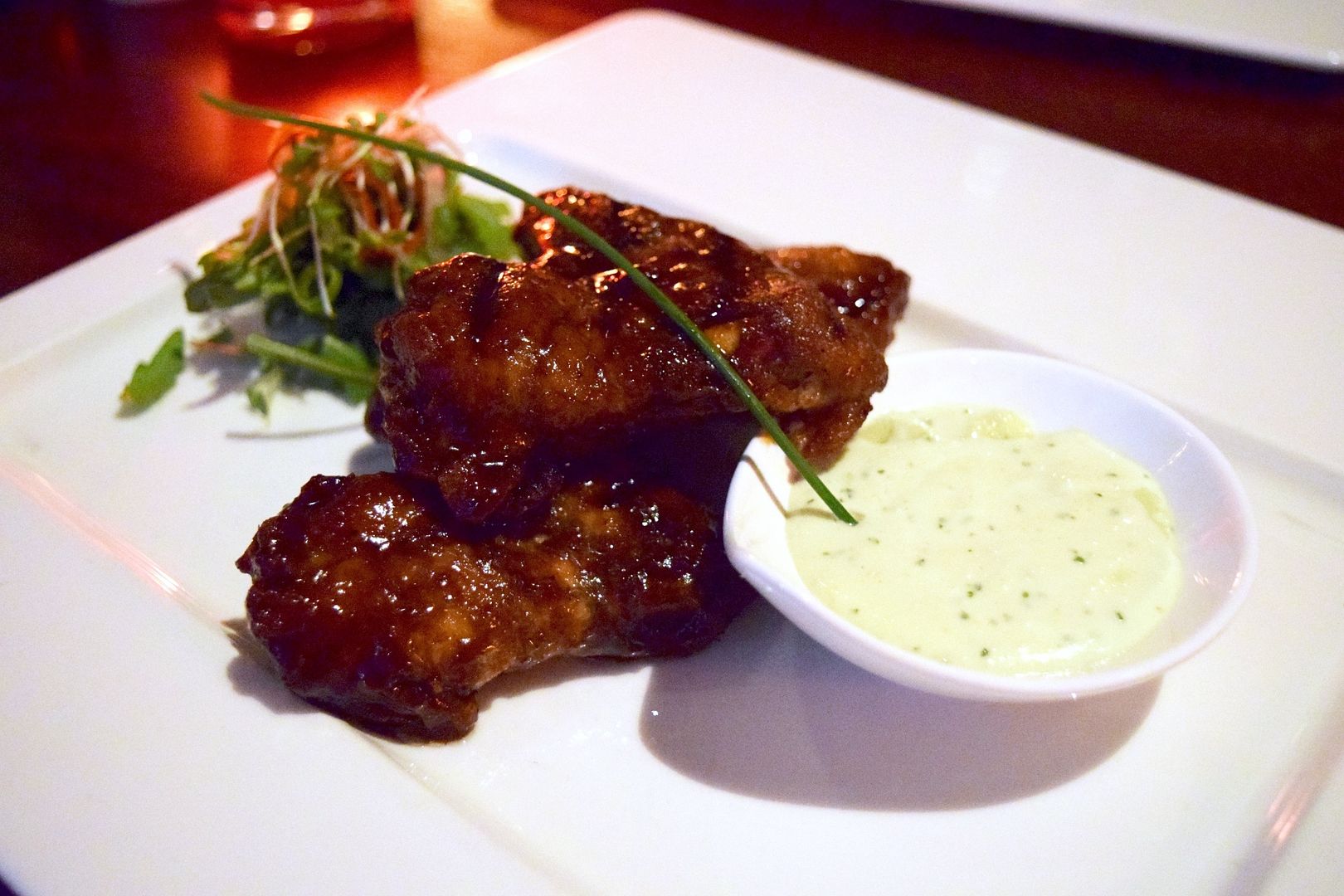 BBQ Chicken Wings with blue cheese dip 