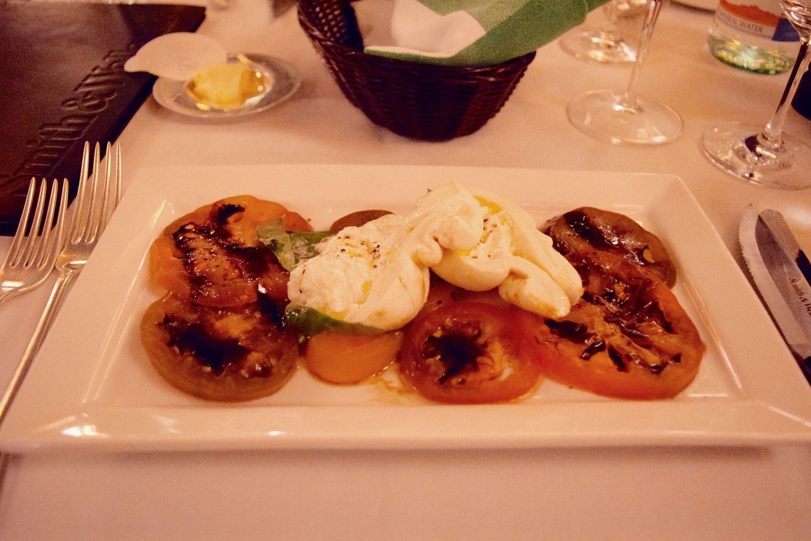 Burrata and tomato salad at Smith & Wollensky London Review 
