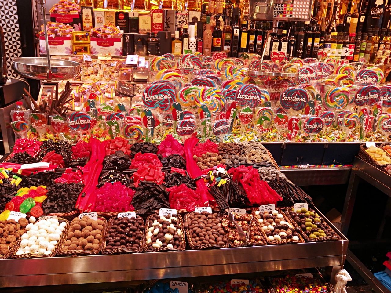 Sweets at La Boqueria food market barcelona